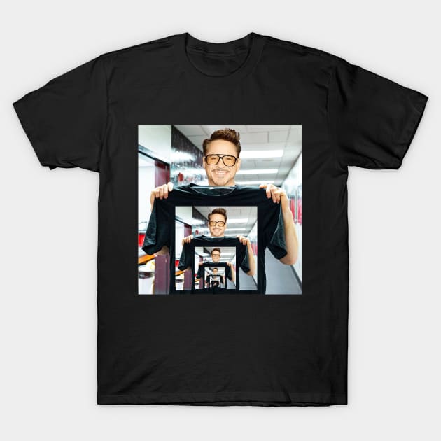 The same Robert Downey Jr pic photoshopped everywhere 5 - inception T-Shirt by Lukasking Tees